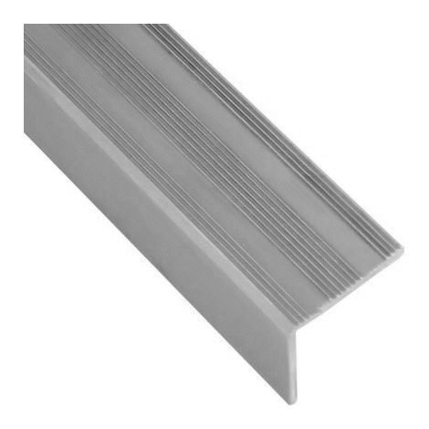 Vivol – Nez de marche en aluminium nervuré 25 x 25 x 1350 mm – Surface antidérapante – Montage facile avec vis ou ruban adhésif double face