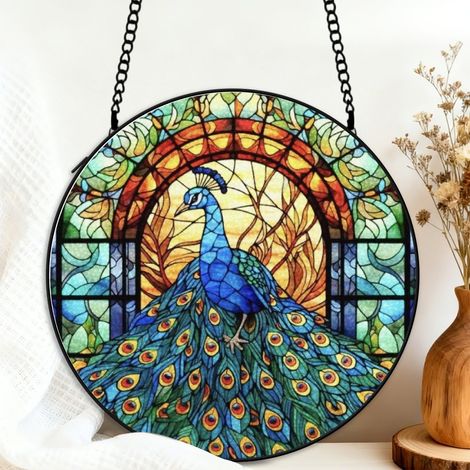 Attrape-soleil papillon vitrail 9 cm décoration fenêtre suspendue animal coloré cadeau femme (1/5)