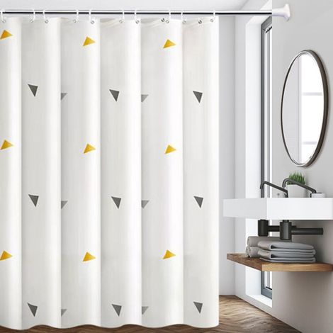 Rideau de Douche Salle de Bain Géométrique "Océan" - Style Plage Abstrait Imperméable - 60 x 70 Pouces - Accessoire Décoratif de Baignoire (1/5)