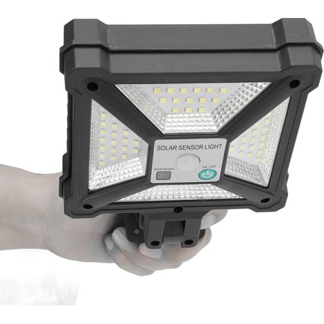 Lampadaire solaire LED avec détecteur de présence, étanche IP65, applique murale LED pour cour, terrasse ou jardin. (1/5)