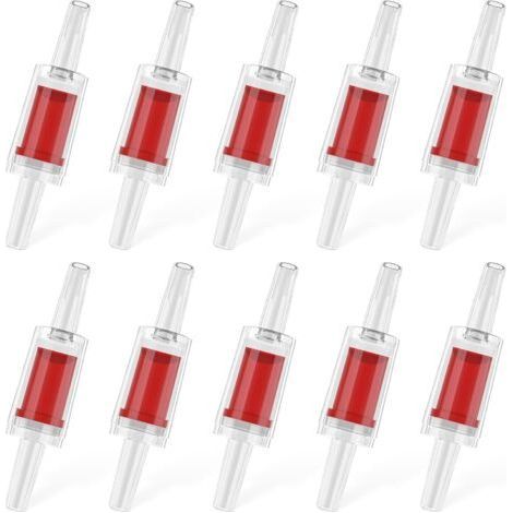 10 pièces Clapets Anti-Retour pour Aquarium pour Pompes à air courantes - Clapets unidirectionnels en Plastique Rouge pour Tubes Standard de 4-6 mm - Accessoires pour Aquariums (1/5)