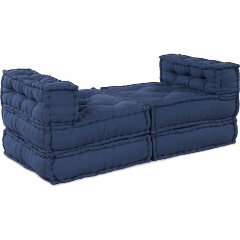 Maison Exclusive - Modulare Sofagarnitur Stoff Indigo 210 x 140 x (1/5)