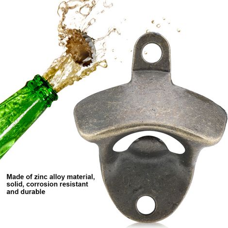 Wandmontierter Flaschenöffner aus Zinklegierung für Bier, Soda und Gläser (5-teilig) (1/5)