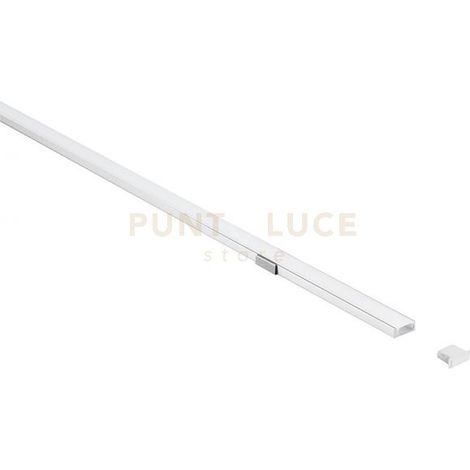 GSTP72- PROFILO IN ALLUMINIO INSTALLAZIONE A PLAFONE PER MOBILI/SOFFITTO/PARETE SEZIONABILE COLORE BIANCO DIFFUSORE INCASSO
