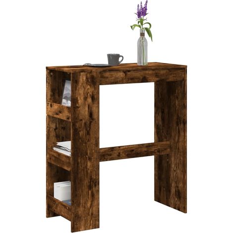 Bartisch mit Regal Räuchereiche 90x40x103,5 cm Holzwerkstoff