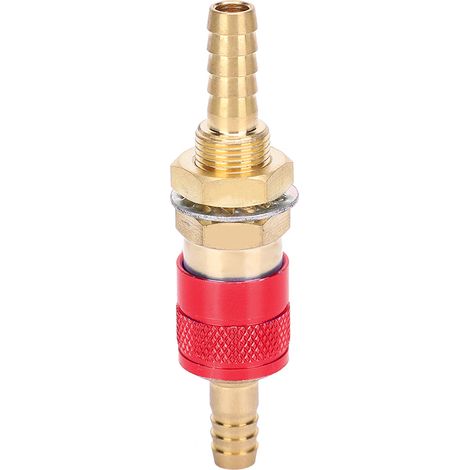 Paire de raccords rapides de 8 mm pour torches de soudage MIG/TIG à refroidissement liquide (rouge) (1/5)