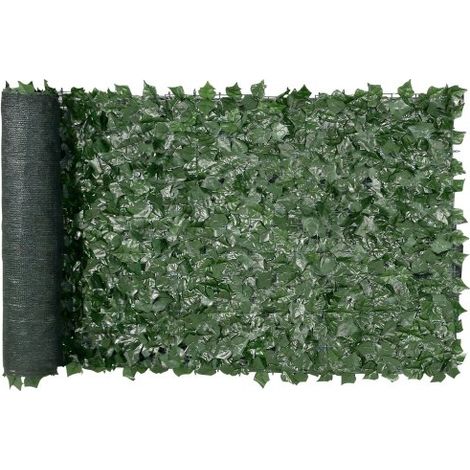 Sichtschutzzaun 99x249cm künstlicher grüner Sichtschutz Efeuzaun mit Netzgeweberückseite und verstärkter Verbindung künstliche Hecken mit Weinblättern als Dekoration für Garten und Hof (1/5)