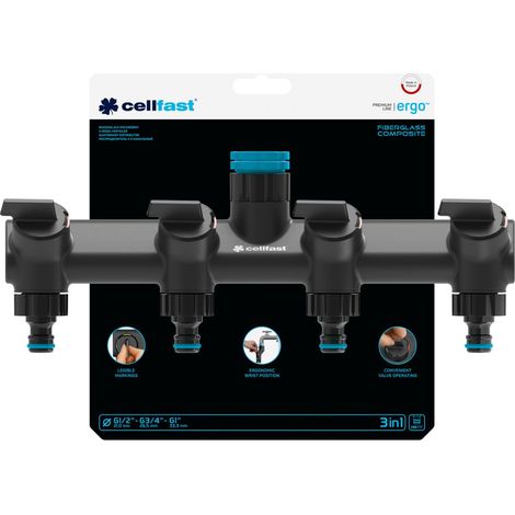 Distribuidor de 4 vías ergo g1/2, g3/4 y g1 (1/2)
