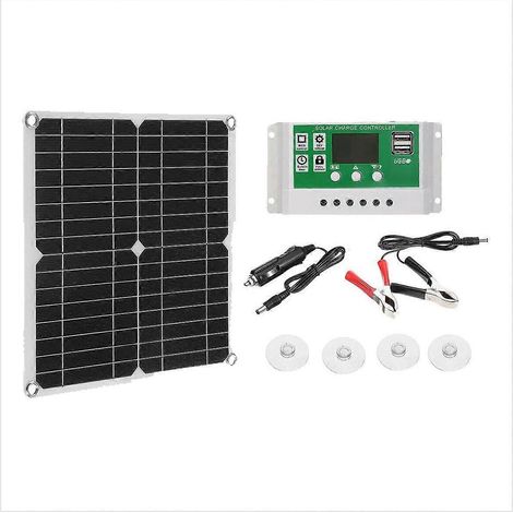 Kit panneau solaire 12 W, chargeur de batterie 50 A 12 V avec contrôleur pour caravane (1/5)