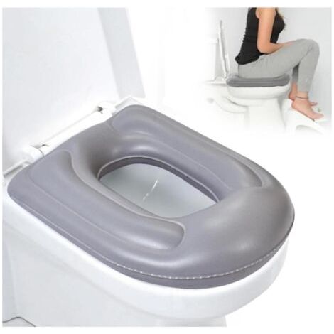 BUNTHAUS Coussin de siège de toilette gonflable avec ventouse, housse de siège de toilette réglable en hauteur, étanche, housse de siège de toilette pour adultes, handicapés, personnes âgées (1/5)
