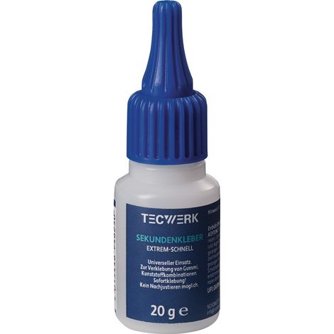 TECWERK Sekundenkleber extrem schnell 20g farblos Flasche TECWERK