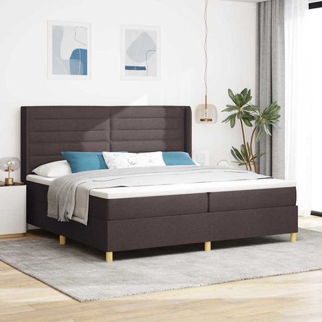 Boxspringbett mit Matratze Dunkelbraun 200 x 200 cm Stoff (1/5)