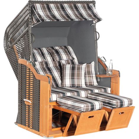 Strandkorb Rustikal 255 Plus 2-Sitzer KS-Geflecht anthrazit