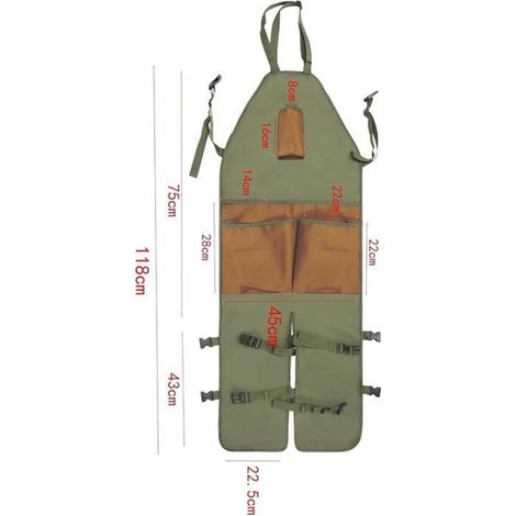 Tablier de jardin - Tablier homme - Tablier de récolte avec poches - Imperméable - Ajustable, genoux renforcés(A) (1/4)
