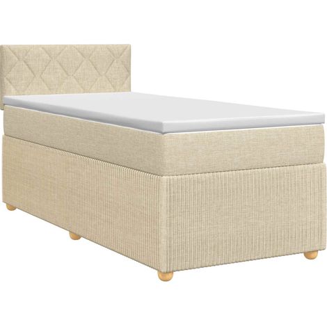 Maison Exclusive - Letto box spring con materasso Crema 90 x 190 cm Tessuto (1/5)