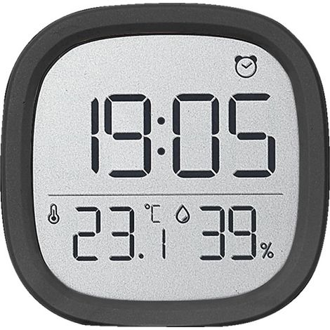 Petit réveil numérique avec thermohygromètre, date, température, humidité, design magnétique, à suspendre 12/24 heures, facile à utiliser pour la maison, la cuisine, le bureau (1/5)