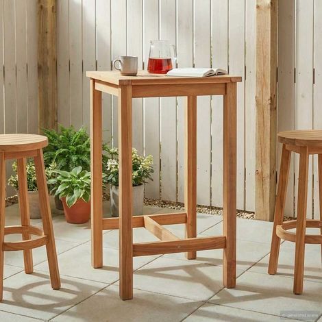 vidaXL Bar Table Brown 60 x 60 x 105 cm Solid Teak Wood