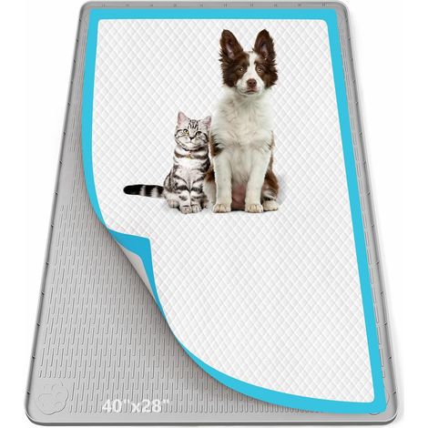 Tapis Pipi pour Chiens, 101 x 71 cm, Tapis en Silicone Anti-Fuite, Bord Haut, sans déversement, Support pour Chiot, Chat, Lapin, Tapis d'entraînement pour Protection du Sol, Pas de Tapis (1/5)