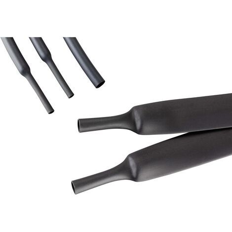 Hongshang HRA2 16/5 Gaine thermorétractable avec colle noir 16 mm 5 mm Taux de retreint:4:1 1.22 m (1/2)