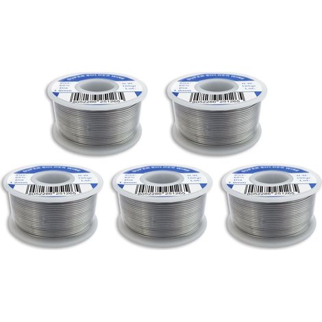 KIT CINQUE BOBINE STAGNO IN ROCCHETTO 60/40 100gr 1mm SALDATURA LABORATORIO (1/5)