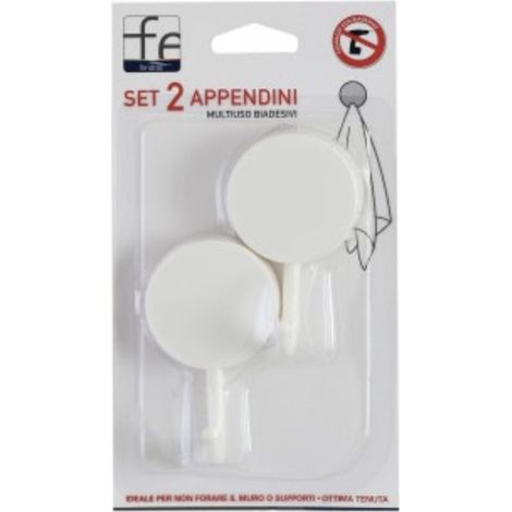 Jeu de 2 cintres multi-usages double-face en plastique blanc