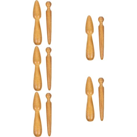 Set mit 10 Akupunkturstäben aus Holz für die Massage im Innen- und Außenbereich (1/5)