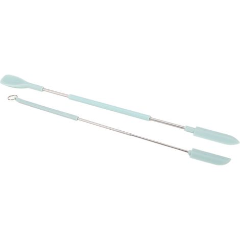 Lot de 2 mini spatules silicone rétractables et flexibles, multifonctions pour maquillage, cuisine et pâtisserie (1/5)
