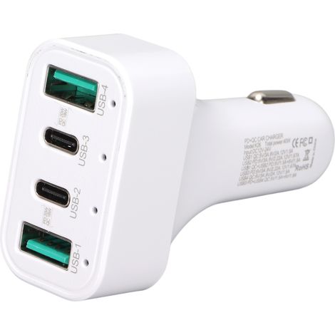 4-Port 40W Schnelllade-Autoladegerät mit Zigarettenanzünderadapter und LED für alle 12V-24V DC-Fahrzeuge (1/5)