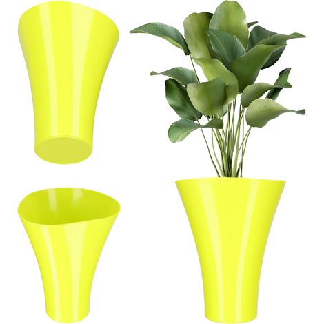 Housse de pot de fleurs, design élégant, compatibilité polyvalente, Jaune clair, Moyen (1/2)