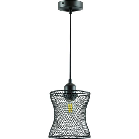 Suspension loft noire métal E27 Polux Haslo 312518 (1/4)