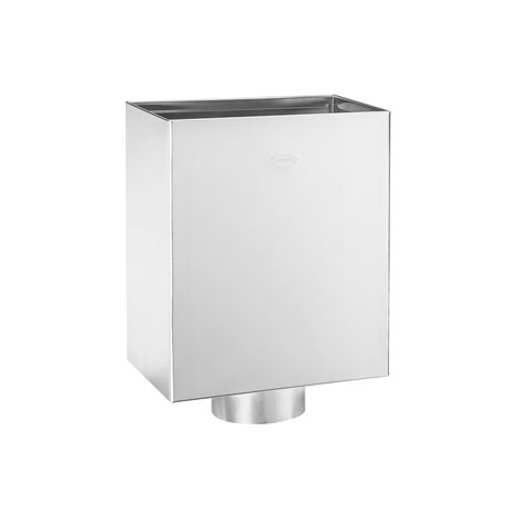 GRÖMO® Zink Wasserfangkasten ø100 Flachdach klein, mit Zulauf ø110, Dichtung 280x240x150, 63168 (1/2)