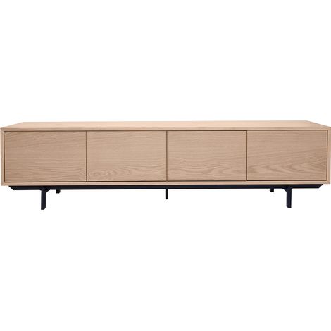 Mobile TV in finitura legno quercia e metallo nero L200 cm MANNY