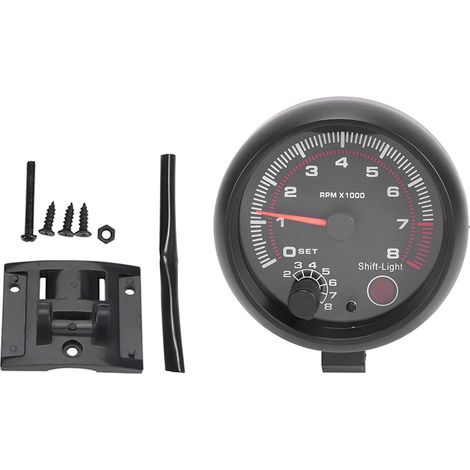 Tachymètre à lumière blanche et noire, instrument réaménagé pour Automobile, 3.75 pouces, pointeur 0-8000, 92mm (1/5)