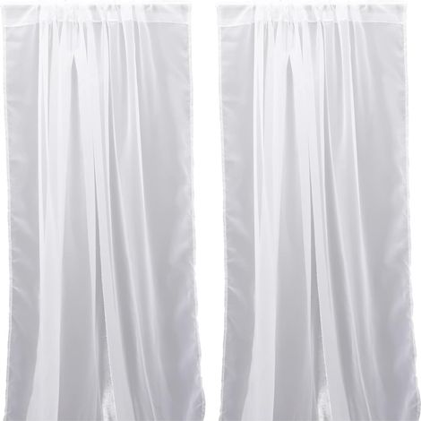 Rideaux Voilages Blancs Semi Opaques pour Fentres Accessoire (1/5)