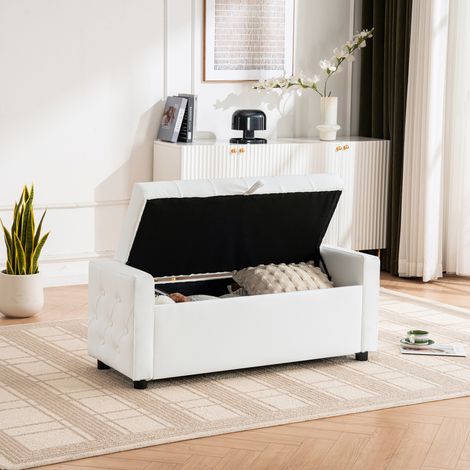 Rangement malin pour la maison : banquette d’appoint en PU cuir, pour chambre, salon ou couloir (1/5)