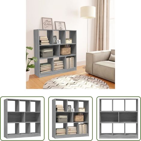 vidaXL Meuble de séparation -  Bibliothèque Sonoma gris 97,5x29,5x100 cm Bois d'ingénierie (1/5)