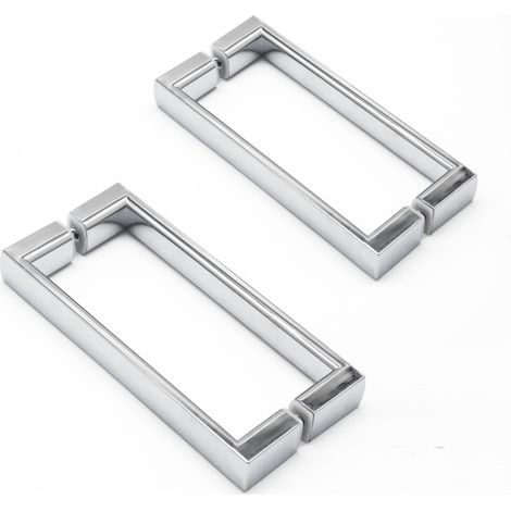 WITEN&NOCK 2 Paare Duschgriffe (4 Stück) beidseitig für Duschkabinen 145 mm Lochabstand chrom glänzend