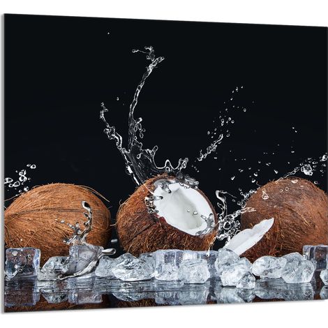 Panneau de verre pour la cuisine 65x60 Noix de coco (1/5)