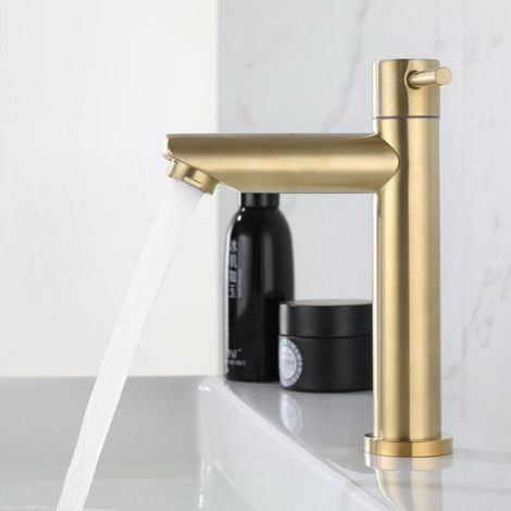 Lavabo Premium Gold, acier inoxydable, protection contre la morbidité, résistant aux éclaboussures, installation facile : confort et élégance pour (1/2)