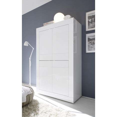 Vaisselier/argentier moderne laqué blanc brillant Agathe (1/4)
