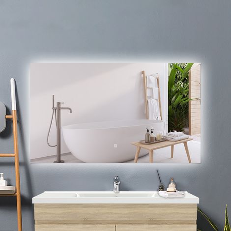 Badezimmerspiegel Wandspiegel Badspiegel Weißkalt Dimmbar LED Memory 70x50cm