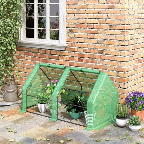 Gewächshaus 180x90x90 cm mit PE-Folie Stahlgestell OKMYHOME (1/4)