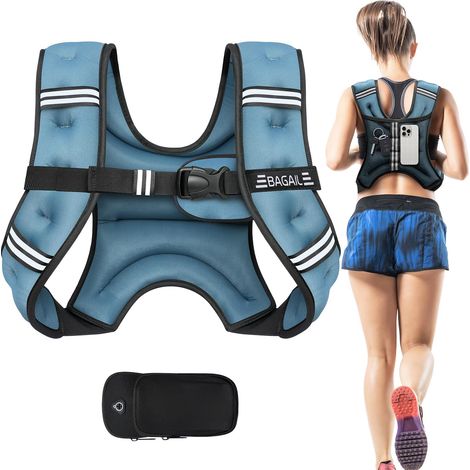 gilet lesté pour musculation, gilet lesté de 3 kg et poche pratique, idéal pour les entraînements, le yoga et les exercices d'aérobic. (1/5)