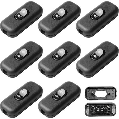 8 pièces interrupteur intermédiaire, 6A 250V câble interrupteur appareil à bouton à cordon 2 et 3 pôles, nterrupteur lampe pour lampe de table, lampe de chevet tous types de lampes électriques (1/5)