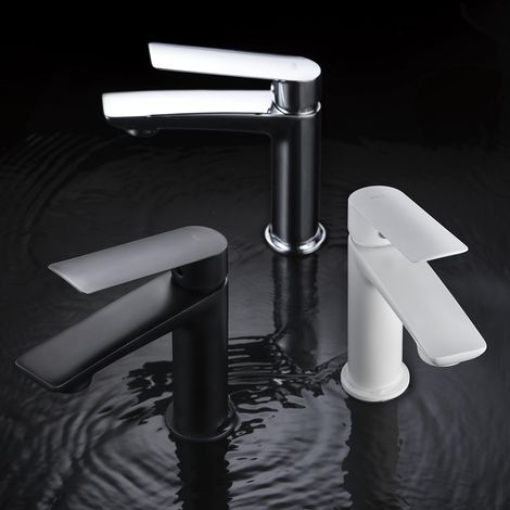 Imex - Grifo Monomando Lavabo Caño Bajo Blanco Serie Luxor (1/2)
