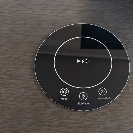 Prise escamotable plan de travail Noir 3 prises standard européen 2 USB A et C surface cuivrée dorée tirage manuel – Livraison gratuite (1/5)