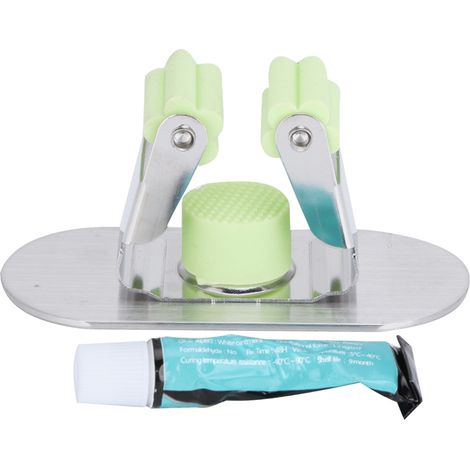 Lot en acier inoxydable vert pour rangement balai et serpillière, clip mural de salle de bain et cuisine (1/5)