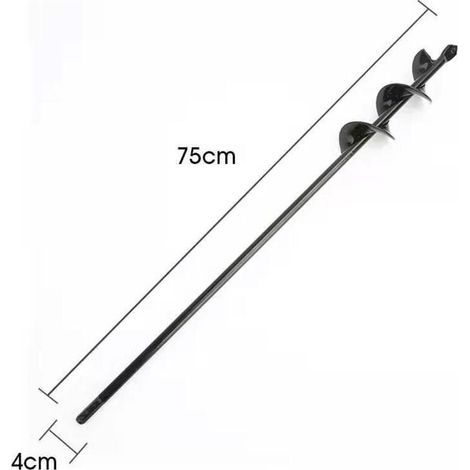Perceuse à Main pour Installation de Clôtures et Jardinage Amélioration du Sol Diamètre 4 cm Noir (1/4)