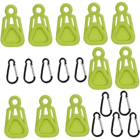 Adjustable fastening clips for outdoor tarpaulins – robust, toothed, ideal for awnings, camping and caravans – pack of 12