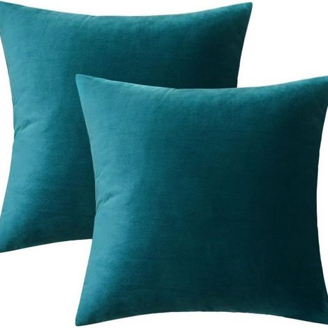 Housse De Coussin - Velours 40x40 Cm - Pour Canapé Lit Chaise Bureau Café - Lot De 2